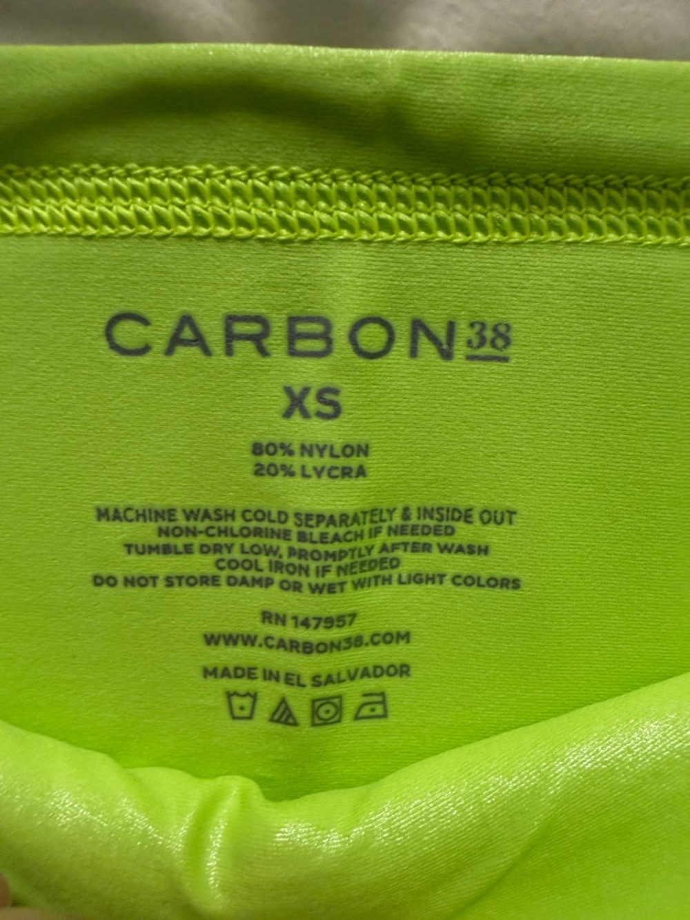 Carbon38 High-Waist Lime Leggings XS - Picture 2 of 2